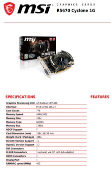 MSI R5670 CYCLONE, 1GB, DDR5, DVI-I/HDMI/DP - 4