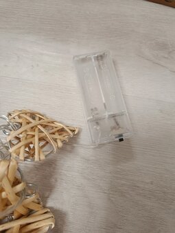 Slaměné svítící ozdoby, srdíčka - nové - 4