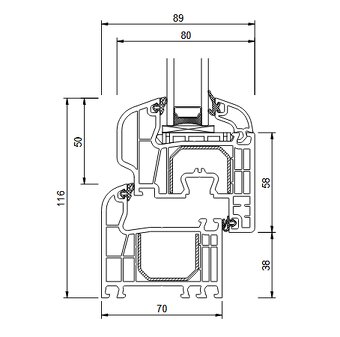 Okno 1818x1450 mm, antracit, 2 ks - 4