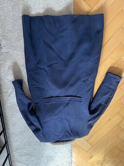 Vlněný vintage kabát s norkovou kožešinou M - 4