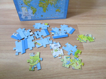 PUZZLE - mapa světa v Agličtině- 250ks - 4