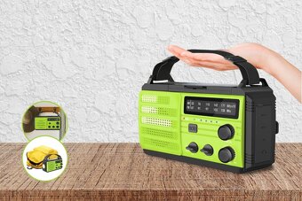 Solární rádio dynamo AM/FM power banka 8000 mAh - 4