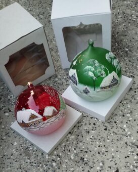 Skleněné vánoční koule 13-14 cm průměr. Cena za kus. - 4