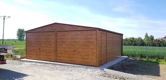 moderni garaz , dvojgaraz , drevodekor, plechova garaz - 4