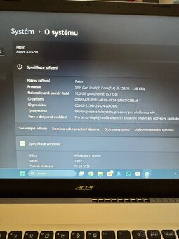 ACER Aspire 3 - i5 -RAM 16GB -SSD 512GB- ZÁRUKA DO 2/2027 - 4