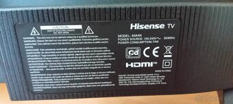 Prodám zánovní televizi v záruce Heisense 40" Smart LED - 4