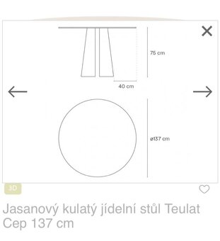Jídelní kulatý stůl Teulat 137cm - 4