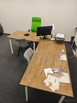 Kancelářská sestava: 2× stůl + policový díl (150×80, 200×80, - 4