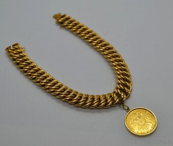 Zlatý náramek s mincí - 4