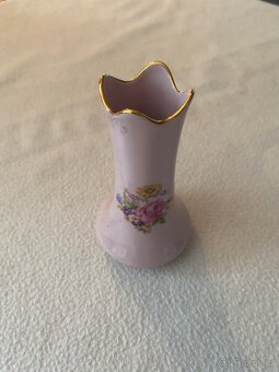 Růžový porcelán – starožitná dekorativní sada - 4