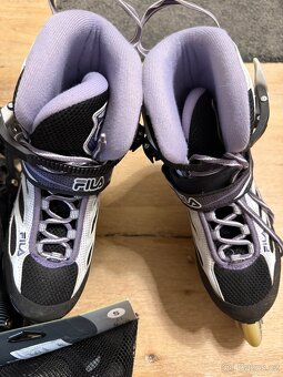 Inline brusle – pánské 44 + dámské 39 + chrániče (kompletní - 4