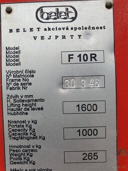 Vysokozdvižný vozík Mechanický Belet F10R - 4