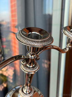 Kovový tříramenný stolní svícen 21.5 cm - 4