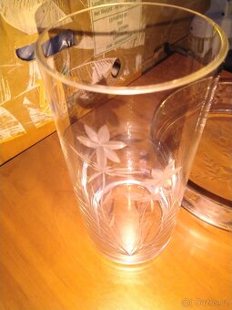 Váza a miska skleněné zdobené - 4