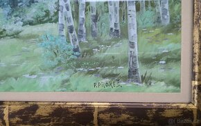 PROKEŠ, P. - "Břízy" - olejomalba - pěkný rám - 4