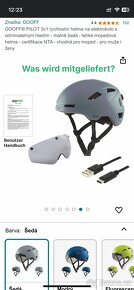 GOOFF PILOT 3v1 rychlostní helma pro moped nebo elektrokolo - 4