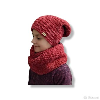 🍂 Podzimní / zimní homeless souprava čepice, nákrčník - 4