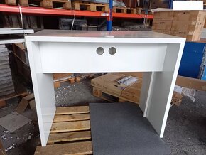 Stůl, barový stůl, bílý lakovaný konferenční stůl - 4