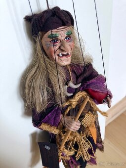 Nová dřevěná ručně vyřezávaná a malovaná loutka Marionettes - 4