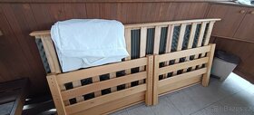 Masivní buková postel s roštem a matrací - 4