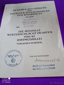 Wehrmacht Dekret Ostmedaille 1941/42 - 4