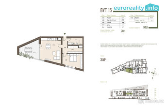 Prodej, apartmán 2+KK, 70,1 m2, balkón, Železná Ruda - 4