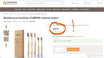 Nový bambusový kartáček - dětský modrý, bambus eko bio SLEVA - 4