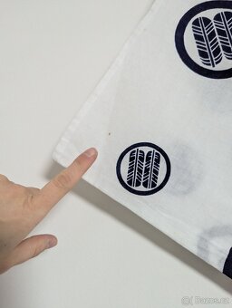 Bavlněná pánská yukata - bílá s mony (2) - 4