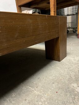 Konferenční stolek - dub masiv, skleněná deska - 4