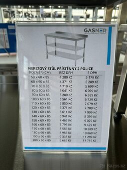 Nerezový stůl 2 police - 4