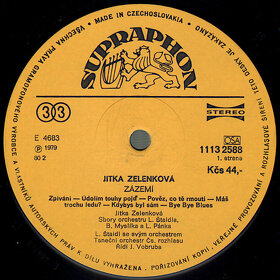 Jitka Zelenková – Zázemí 1979 VG-, VYPRANÁ Vinyl (LP) - 4
