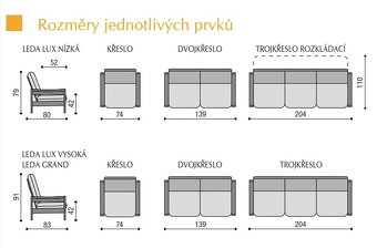 Sedací souprava LEDA LUX 3+1+1 - 4