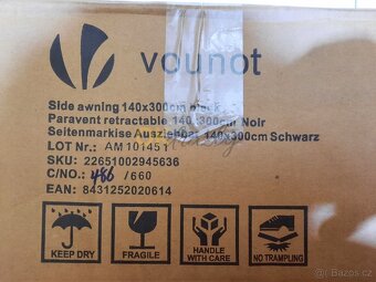 VOUNOT VÝSUVNÁ BOČNÍ MARKÝZA PARAVÁN KRYT 140x300 CM ČERNÁ . - 4