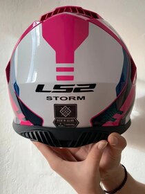 Integrální helma LS2 FF800 STORM Techy Gloss White Pink - 4