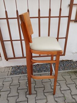 Barová dřevěná židle - 4