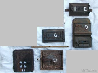 prodám různá stará kamnová dvířka, litinová kamínka bubínek, - 4