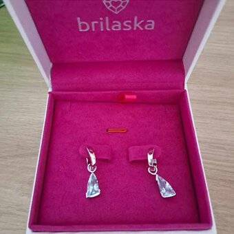 stříbrné náušnice s pravým modrým topazem visací - 4