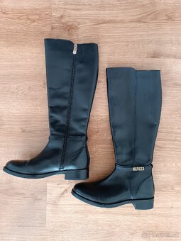 Kožené kozačky Tommy Hilfiger - 4