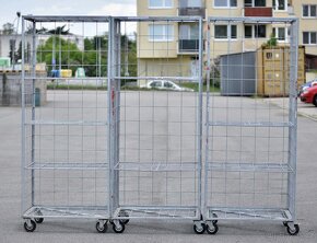 kolečkový regál – Regály na kolečkách | pojízdná klec do skl - 4