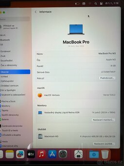 NOVÝ APPLE MACBOOK PRO 14” 2023 M3/512GB/8GB/BATERIE 100% - 4