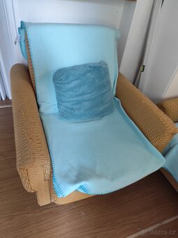 Retro velké rozkládací křeslo postel béžové zdarma - 4