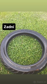 Prodám motocyklové pneumatiky Pirelli (přední + zadní) - 4