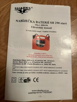 Nabíječka autobaterie Sharks 290 start - 4