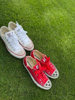2x luxusní červené + bíle converse s kamínky Swarovski - 4