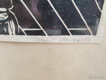 2x linoryt - povolaní krejčí/keramika signováno - 4