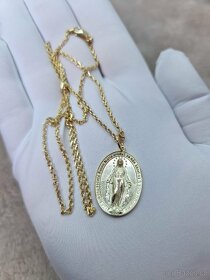 Zlatý přívěsek medailon
 Panny Marie 585/14Karat - 4