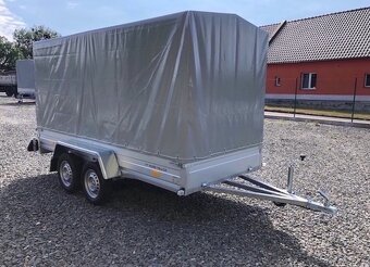 Přívěsný vozík dvouosý 345x145 cm, plachta, 750kg,130km/h - 4