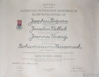 Diplom Doctoris Iuris - MÚ Brno - 1938 - 4