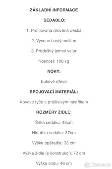 Černé sametové čalouněné židle - 4