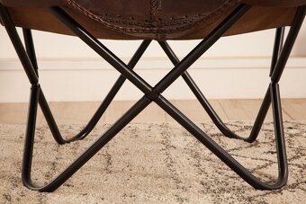 ŽIDLO-KŘESLO BUTTERFLY BROWN II PRAVÁ KŮŽE - 4